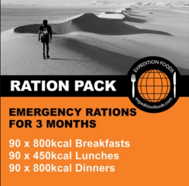 Expedition Foods Emergency Rations for 3 months
